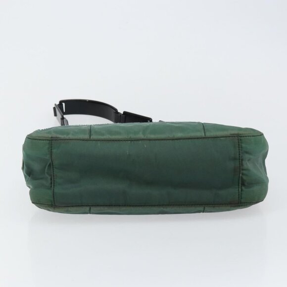 PRADA Quilted Chain Shoulder Bag Nylon plastic Green Auth - Picture 12 of 16